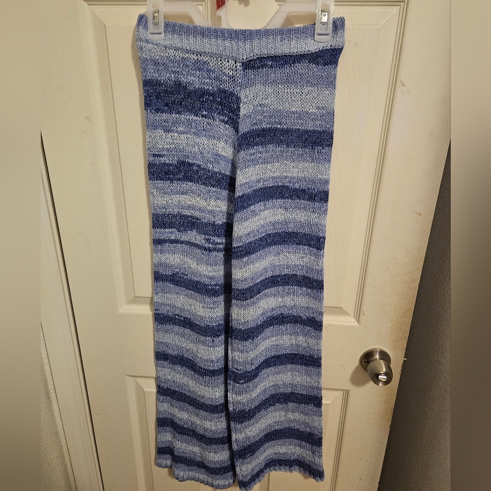 Crochet blue striped Zara pants